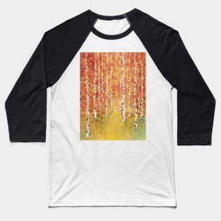 Along an Autumn Path through the Birches Baseball T-Shirt